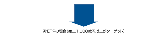 例：ERPの場合（売上1,000億円以上がターゲット）